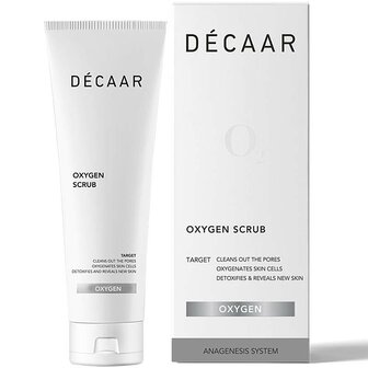 Decaar Oxygen Scrub 50ml verpakking met product