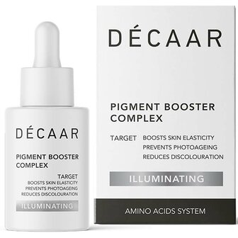 Decaar Pigment Booster Complex 20ml verpakking met product