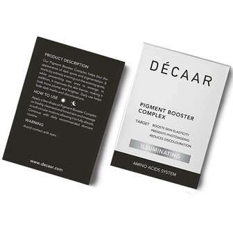 Decaar Pigment Booster Complex 20ml verpakking voor en achter