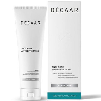 Decaar Anti-acne Antiseptic Masker 50ml verpakking met product