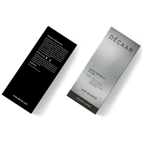 Decaar Insta Wrinkle Filler 10ml verpakking voor en achterkant