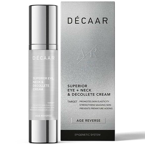 Decaar - Superior Eye, Neck & Decollete Cream 50ml verpakking met product