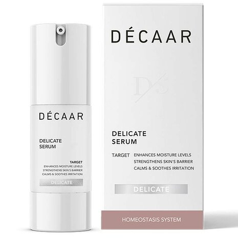 Decaar Delicate Serum 30ml verpakking met product