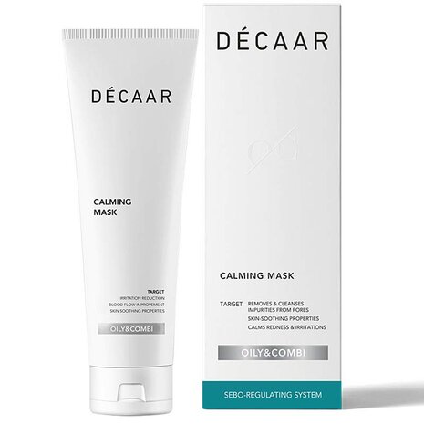 Decaar calming mask 50ml verpakking met product